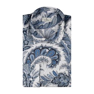 Etro Overhemden, Heren, Veelkleurig, XL, Katoen, Blauw Katoenen Shirt