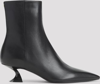 Lanvin Womens Black Kitten Heell 50 Mm Lambskin Ankle Boots Leather - Size EU 37