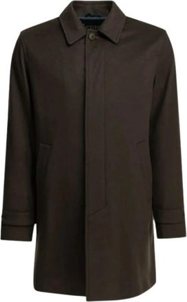 Herno Cashmere Single-Breasted Coat - Heren - Mantel - Bruin - L - Kasjmier - Jassen