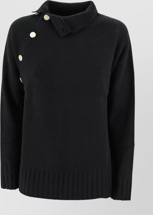 Kujten knitwear high collar button detailing