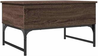 vidaXL Vidaxl - Tavolino Salotto Rovere Marrone 70x50x40cm Multistrato Metallo