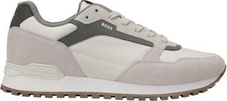 HUGO BOSS Mens Parkour Suede Running Sneaker, Medium Grey