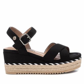 Refresh Womens Suede Wedge Sandals In Black