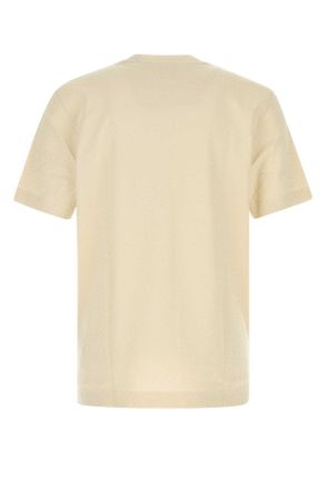 HUGO BOSS Mens Cream Cotton T-Shirt Openwhite Exterior Exterior: T-shirts And Polos