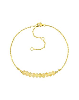 Rina Limor Silver 0.92 Ct. Tw. Citrine Bead Bar Bracelet