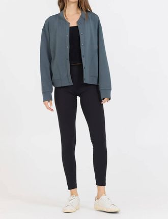 Vintage Havana Cloud Fleece Bomber Jacket In Green