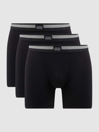 Jockey Trunks mit Label-Patch im 3er-Pack in Black, Gr&ouml;&szlig;e S
