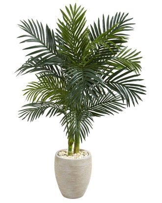 Nearly Natural 4.5Ft Golden Cane Palm Artificial Tree In Oval Planter