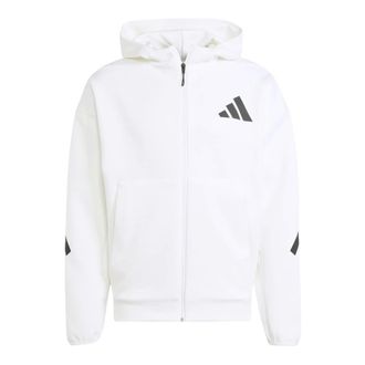adidas Hoodies & sweatvesten, Heren, Wit, M, Polyester, Full Zip Jacket