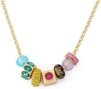 Kurt Geiger Mixed Rondelle Frontal Necklace in Gold Multi at Nordstrom