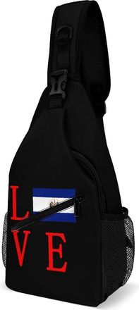 Generic Love Flag Mens Shoulder Bags Sling Crossbody Backpack Travel Hiking Chest Bag with Small Side 38x20cm