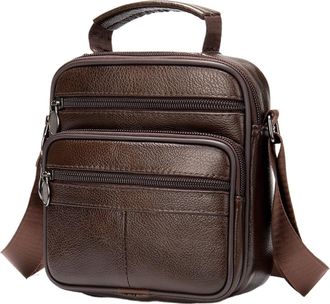 Generic Compatible For Mens Shoulder Bag Simple Layer Casual(Coffee)