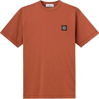 Stone Island Tshirt - Heren - T-shirts - Oranje - 2XL - Katoen - Tops
