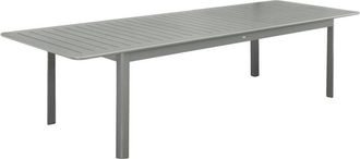 Sweeek Mesa de jard&iacute;n extensible de aluminio de 10 plazas, verde kaki