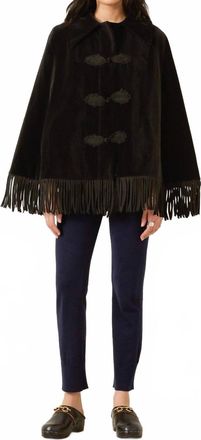 Alix of Bohemia Kensington Onyx Fringe Cape In Black