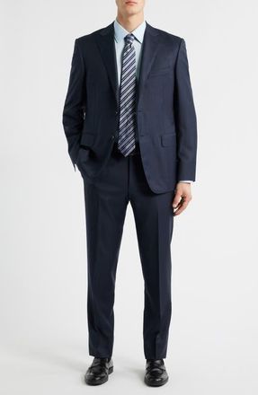 Canali Siena Regular Fit Navy Super 130s Wool Suit at Nordstrom, Size 40 Us