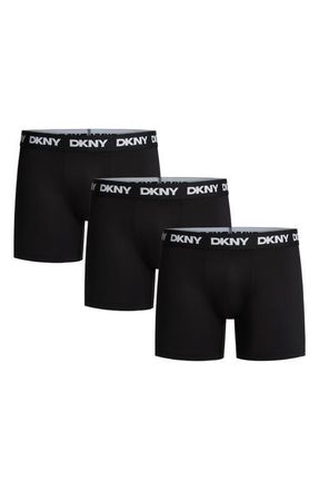 DKNY 3-Pack Soft Touch Boxer Briefs in Black/Black/Black at Nordstrom, Size X-Large