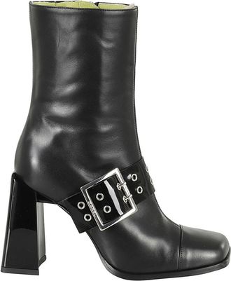 Carel Moonlight 95 mm Laarsjes met Hak - Dames - Laarzen met Hak - Zwart - 37 EU - Leer - Schoenen