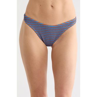 Billabong Summer Hi Stripe Skimpy Hike Bikini Bottoms in Blue Multi at Nordstrom Rack, Size X-Large