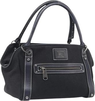 Burberry Pre-owned Vintage Canvas Handbag - Dames - Vintage Handtas - Zwart - ONE Size - Leer - Vintage