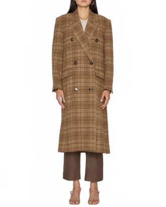 Isabel Marant Lexana Double Breasted Midi Coat In Caramel