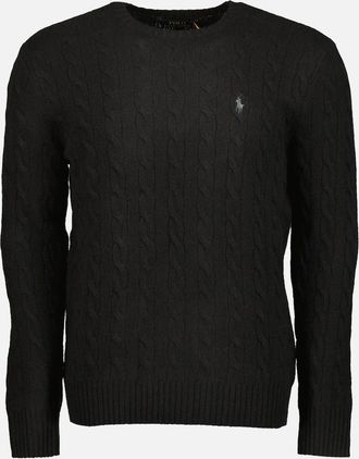 Ralph Lauren Mens Cable-Knit Wool/Cashmer Jumper - Navy - Size: 40