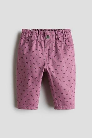 H&M Printed Twill Trousers in Purple/floral at Nordstrom, Size 12-18M