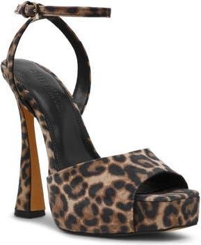 Steve Madden Sass Ankle Strap Platform Sandal in Leopard at Nordstrom Rack, Size 10