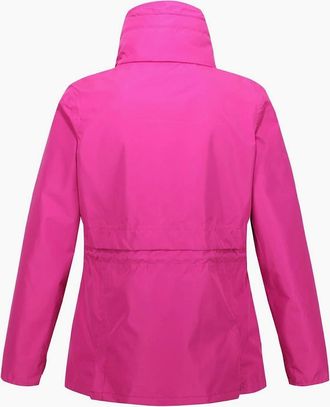 Regatta Womens Nadira Solid Patterned Drawstring Rain Jacket - Pink - Size: 10