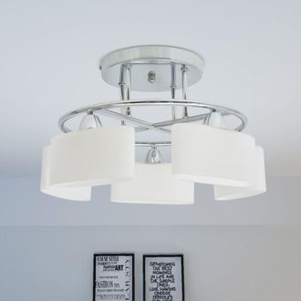 vidaXL Vidaxl - L&aacute;mpara De Techo Pantalla Cristal Elipse 5 Bombillas E14 200 W