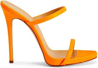 Giuseppe Zanotti 120mm Darsey sandals - women - Polyester/Leather/Calf Leather - 35 - Orange