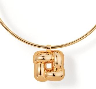JENNY BIRD Woven Square Collar Necklace in High Polish Gold at Nordstrom