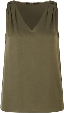 Windsor Japanse Cr&ecirc;pe Blouse Top - Dames - Tops zonder mouwen - Groen - S - Tops