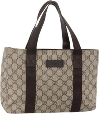 Gucci Pre-owned Tote Bags, female, Beige, Size: ONE SIZE Pre-owned Vintage GG Canvas Hand Bag