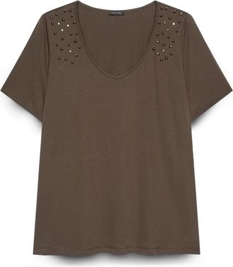 Fiorella Rubino T-Shirts - Dames - T-shirts - Bruin - 2XL - Katoen - Tops