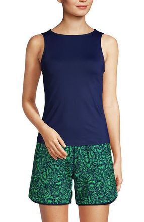 Lands End Plus Size DD-Cup Chlorine Resistant Square Neck Underwire Tankini Top Swimsuit Adjustable St in Deep Sea Navy at Nordstrom, Size 4