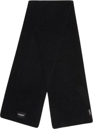 Dondup Gestreepte Sjaal met Logolabel - Heren - Wintersjaals - Zwart - ONE Size - Wol - Accessoires