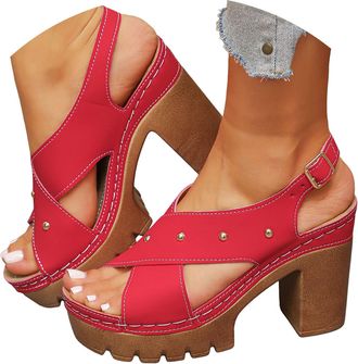 Generic Womens Peep Toe Ankle Booties Chunky Heels Suede Side Cutout Sandals Ankle Strap Dressy Sandals Slingback Open Toe Crossover Ankle Strap Heels Wedding