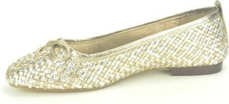 Carmela Metallic Gevlochten Ballerinas - Dames - Ballerinas - Geel - 38 EU - Leer - Schoenen