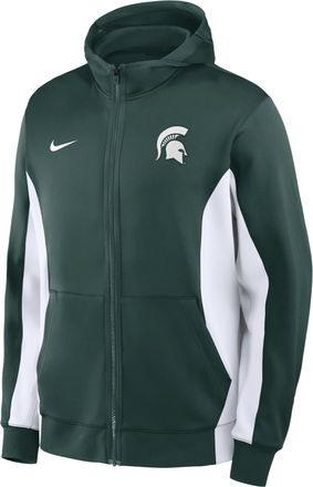 Nike Michigan State Courtside Nike Mens Dri-FIT College Full-Zip Jacket in Green | 03V6024NMST-JP3
