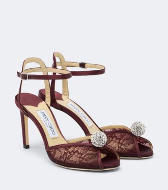 Jimmy Choo London Sacora crystal-embellished lace sandals