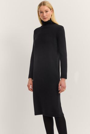 Bugatti Strickkleid BUGATTI elegant & warm, Damen, Gr. XS, Normalgr&ouml;ssen, schwarz (290, schwarz), 40% Wolle, 30% Viskose, 20% Polyamid, 10% Kaschmir, unifarbe