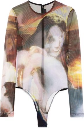 MUGLER Archive Mesh Bodysuit - Womens - Elastane/Polyamide/Cotton