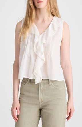 Madewell The Blaire Ruffle Sleeveless Top in White at Nordstrom, Size Xx-Large