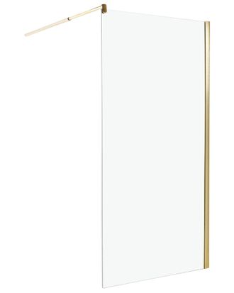 Beliani Box Doccia In Vetro Temperato Divisorio Senza Porta Oro 100 X 190 Cm Ahaus