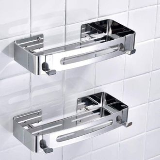 OEM Estante De Ducha De 2 Piezas, Cesta Adhesiva Para Ducha, Organizador De Ba&ntilde;o De Acero Inoxidable 304 Resistente A La Corrosi&oacute;n -crezuo