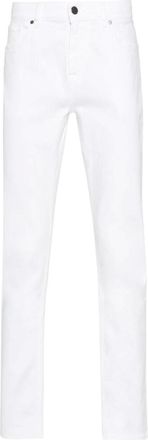 7 For All Mankind Jeans, Heren, Wit, W33, Katoen, Slim Fit Jeans - Donkerblauw