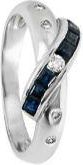 Bespoke 18ct white gold, diamond and sapphire dress ring 51.5EU