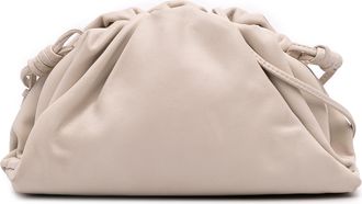 Bottega Veneta Pre-owned Womens Pouch Clutch Gathered Leather - Ivory - One Size