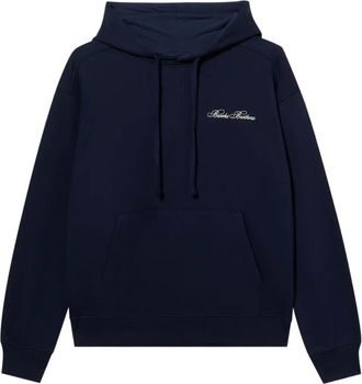 Brooks Brothers embroidered-logo cotton hoodie - Blue